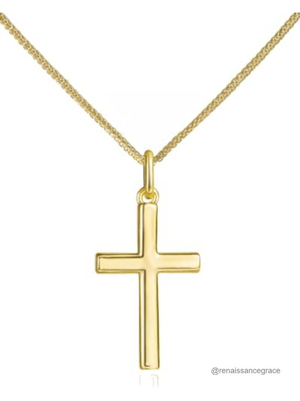 14K Gold Plated Cross Necklace Dainty Pendant Chain Hypoallergenic